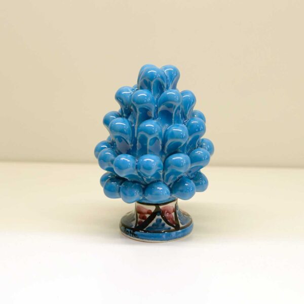 Pigna montata a mano in ceramica decoro azzurro