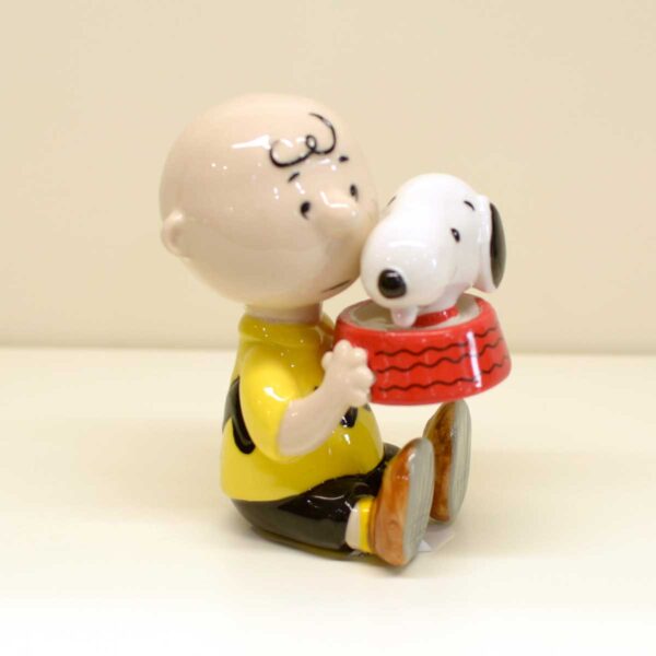 Charlie Brown e Snoopy con ciotola