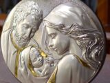 Capezzale pannello Sacra Famiglia in argento