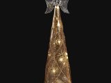 Angelo con luce Led decorazione oro antico – H 29 cm
