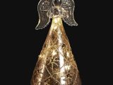 Angelo con luce Led decorazione oro antico – H 13 cm