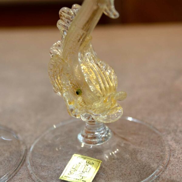 Coppia Candelieri Delfino decorati oro