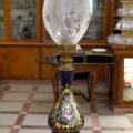 Lampada stile antico "Petrolio" decorata a mano e firmata