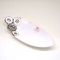 Ciotola ovale con decori platino e applicazioni Swarovski