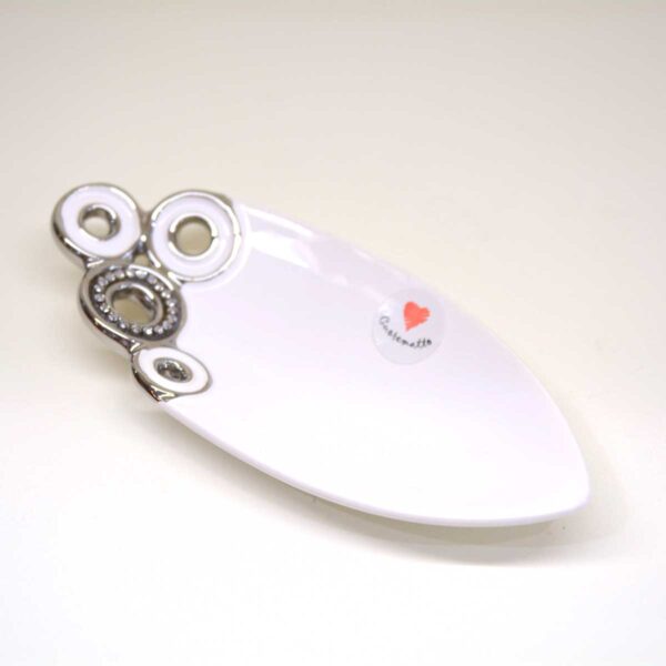 Ciotola ovale con decori platino e applicazioni Swarovski