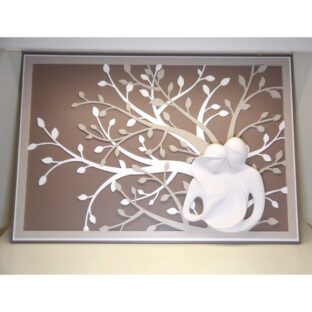 Quadro rettangolare Coppia stilizzata ed albero della vita
