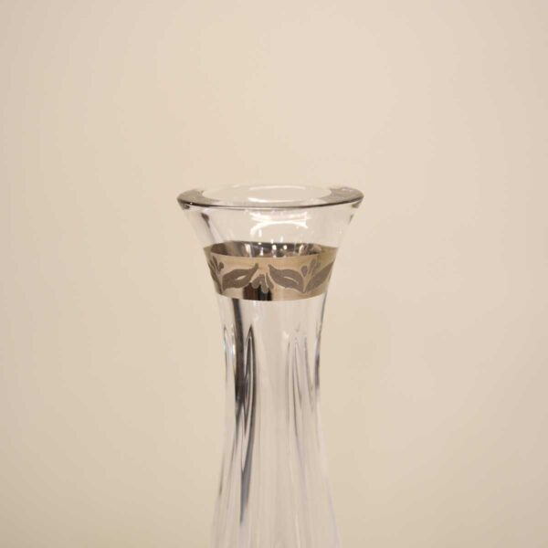 Vasetto portafiore molato e decorato platino