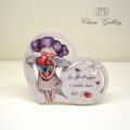 Quadretto angelo con frase "La bellezza è nella luce del cuore"