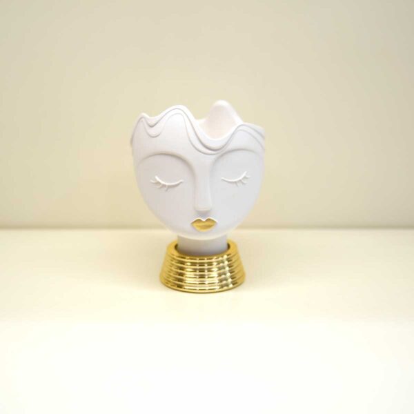 Vaso Testa Donna decoro oro