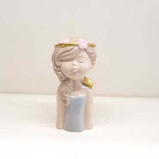 Figurina mezzo busto Ragazza con farfalla