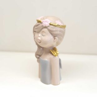Figurina mezzo busto Ragazza con farfalla