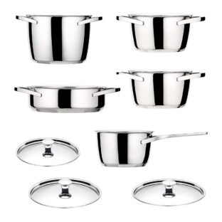 Set di pentole 8 pezzi in acciaio inox