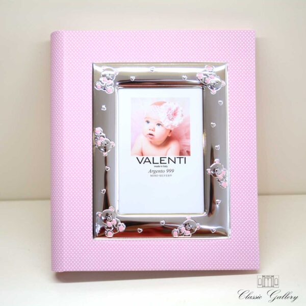 Album – Diario Portafoto Decoro Rosa Pois Con Orsetto