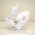 Scultura Coppia "Mani Face" Base Colorata