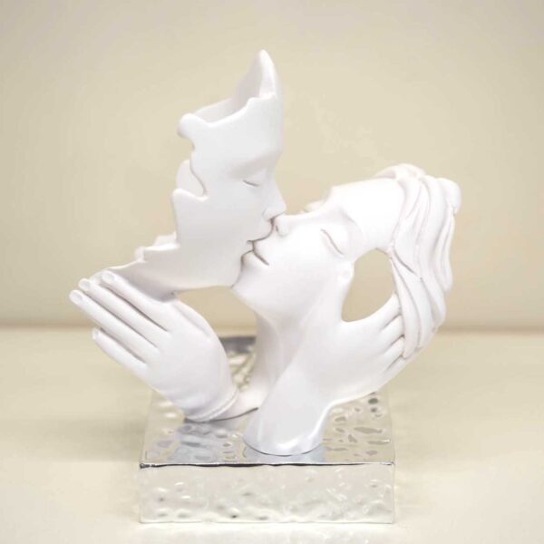 Scultura Coppia "Mani Face" Base Colorata Scultura Coppia "Mani Face" Base Colorata