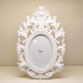 Portafoto Ovale Barocco bianco
