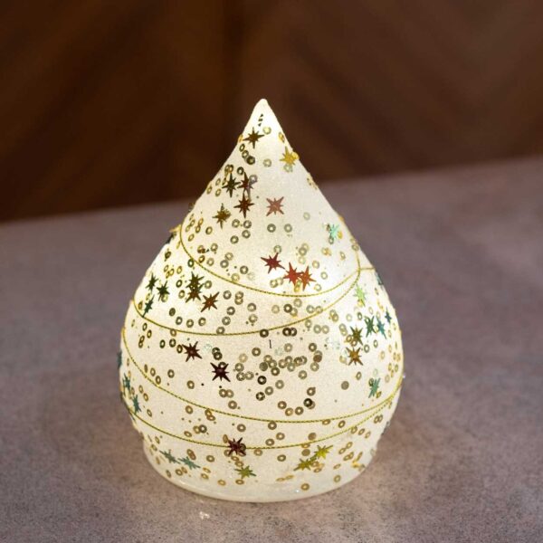 Goccia Glitter Oro Con Luce Led Goccia Glitter Oro Con Luce Led