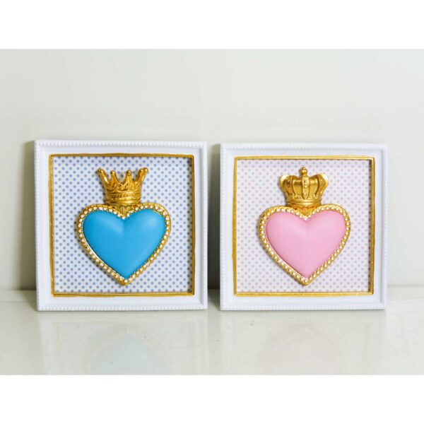 Quadretto Cuore Azzurro – Cuore Rosa