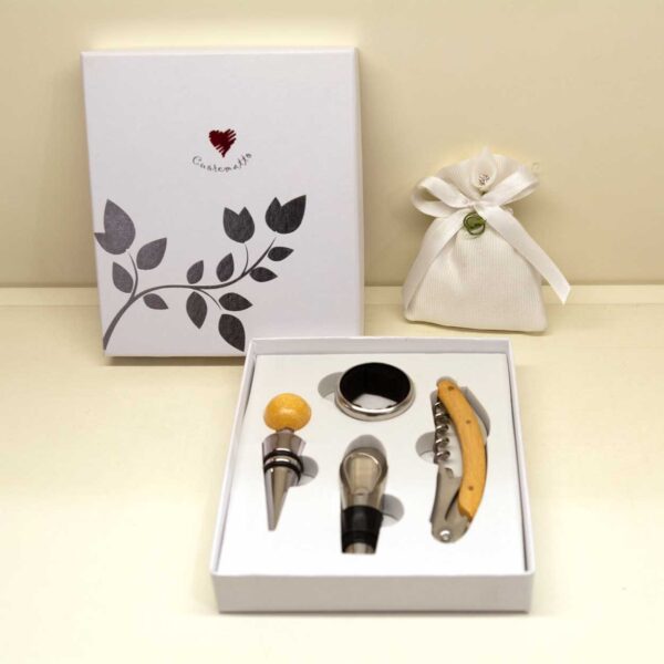 Set Vino 4 Attrezzi Scatola Regalo
