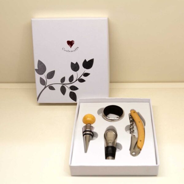 Set Vino 4 Attrezzi Scatola Regalo