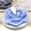 Peonia di Cera Con Base in Ceramica