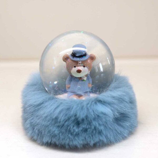 Globo Orsetto Azzurro Vetro e Peluche