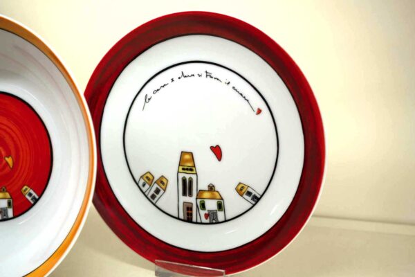 Posto Tavola 3 Pezzi "Le Casette - Rosso"