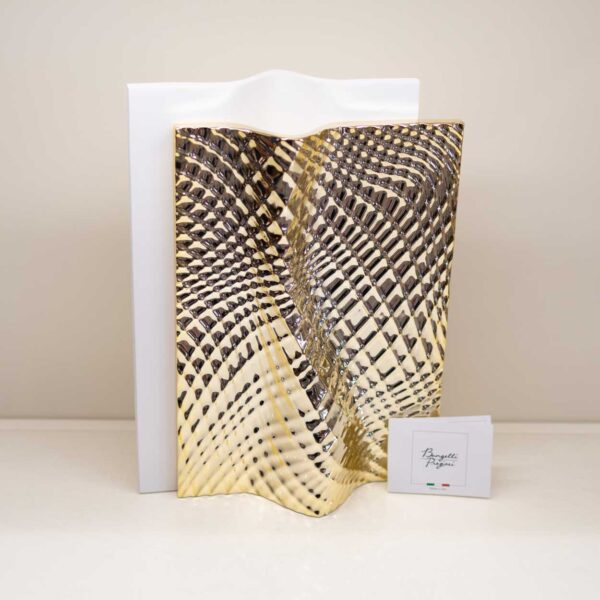 Vaso Portafiori "Ophis" Bianco-Oro
