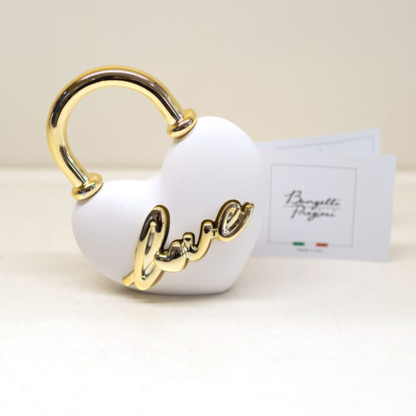 Lucchetto "Cuore" Bianco - Oro