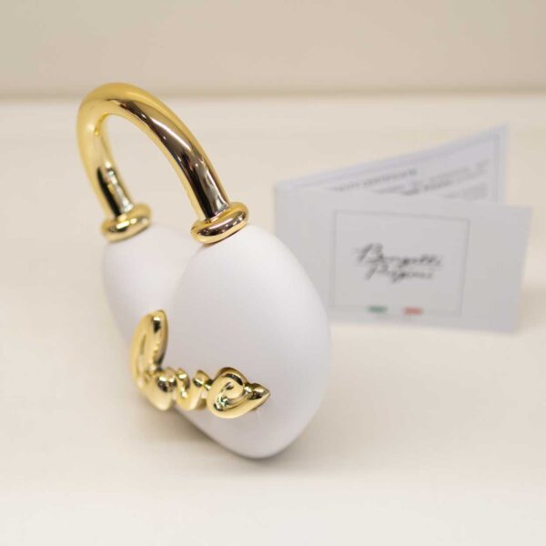 Lucchetto "Cuore" Bianco - Oro