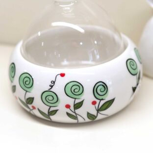 Oliera Vetro con Piattino Verde