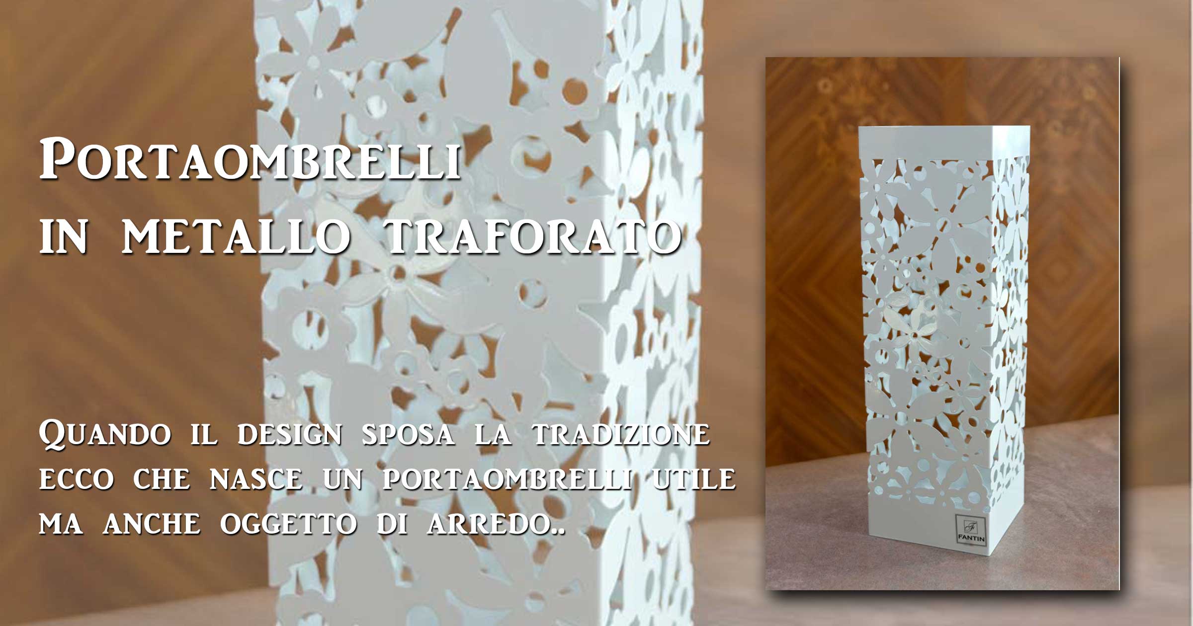 Portaombrelli in metallo traforato