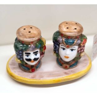 Sale e Pepe con vassoio decoro "New Vintage"