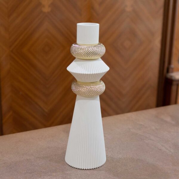 Vaso Portafiori "Modular" Bianco-Oro Vaso Portafiori "Modular" Bianco-Oro