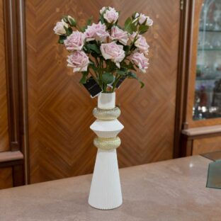 Vaso Portafiori "Modular" Bianco-Oro