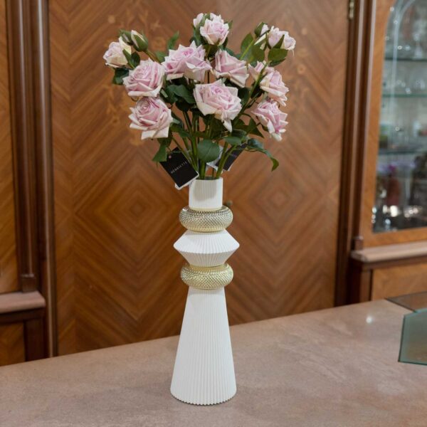 Vaso Portafiori "Modular" Bianco-Oro Vaso Portafiori "Modular" Bianco-Oro