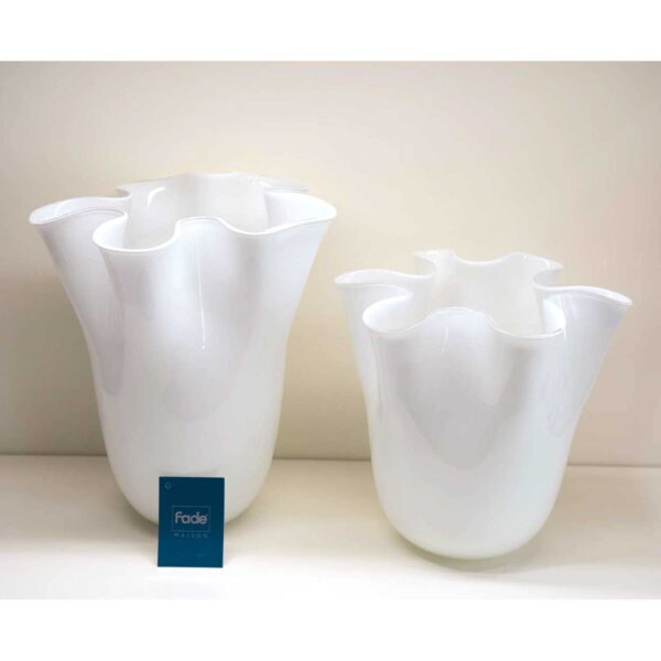 Vaso Portafiori Vetro Bianco "Brahma" Vaso Portafiori Vetro Bianco "Brahma"