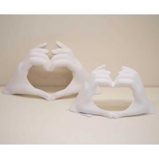 Scultura "Mani Cuore" Bianca