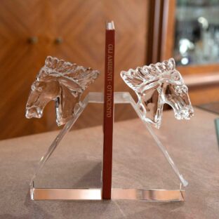 Set 2 Fermalibro in Cristallo "Horse"