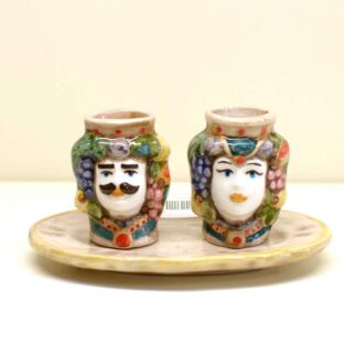 Porta stuzzicadenti con vassoio decoro new vintage
