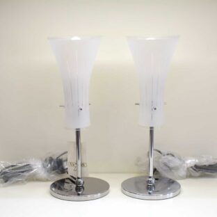 Coppia lampade abat jour con paralume satinato