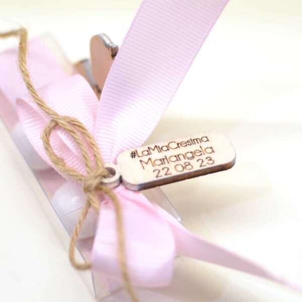 Scatola trasparente con tag personalizzato Scatola trasparente con tag personalizzato