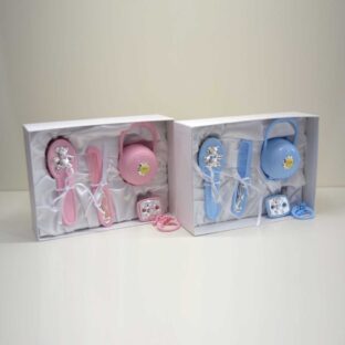 Confezione regalo per nascita e Battesimo con decoro orsetto