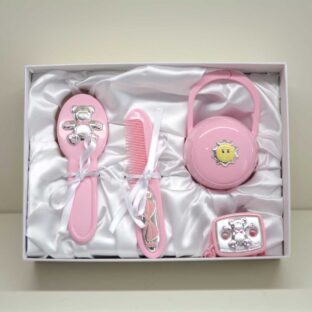 Confezione regalo per nascita e Battesimo con decoro orsetto Confezione regalo per nascita e Battesimo con decoro orsetto