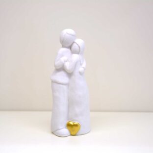 Statuina sposi satinata e finitura grezza