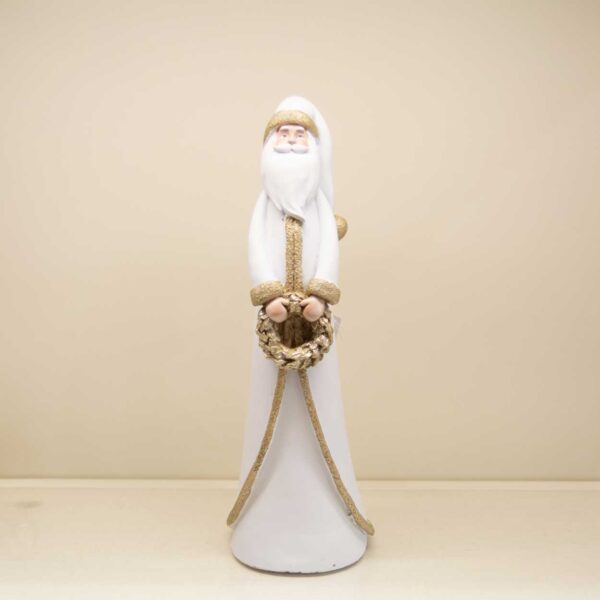 Babbo Natale decoro bianco e oro Babbo Natale decoro bianco e oro