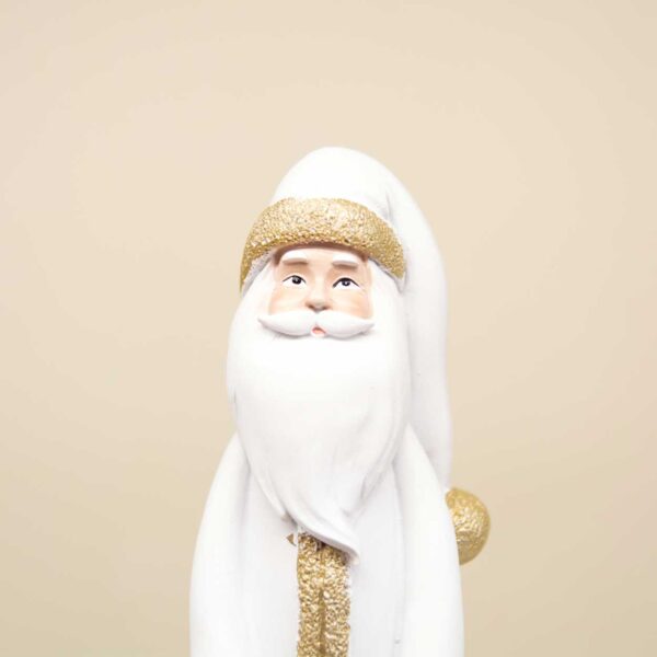 Babbo Natale decoro bianco e oro Babbo Natale decoro bianco e oro