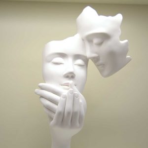 Scultura Coppia Face Bianco