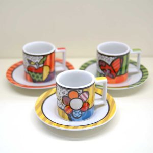 Set 2 tazze caffè con piatto Britto