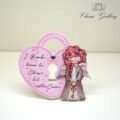 Quadretto angelo con frase "I bimbi hanno la chiave del nostro cuore"